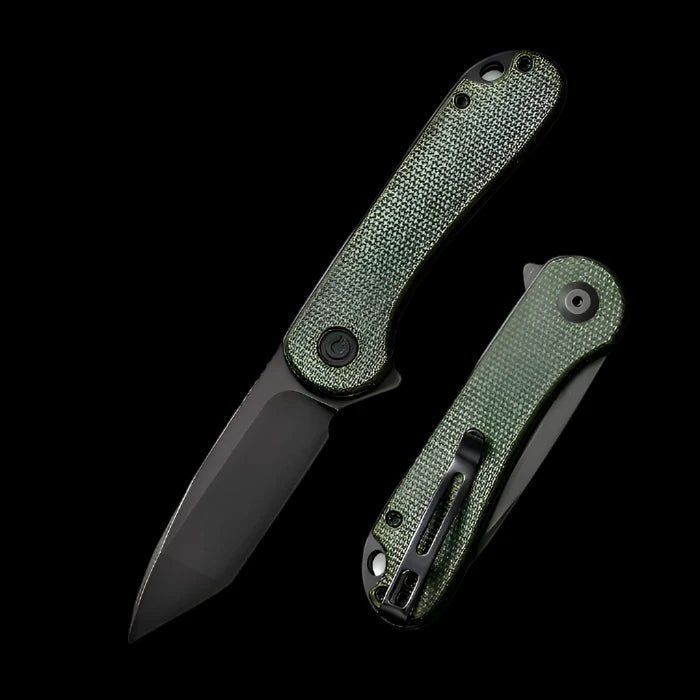 CIVIVI Elementum Flipper Knife Green Micarta Handle (2.96" D2 Blade) - Boss Components