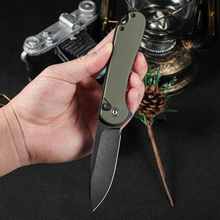 CIVIVI Elementum II Flipper, OD Green G10 Handle, 2.96" Nitro - V Blade - Boss Components