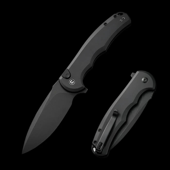 CIVIVI Praxis Flipper, Black Aluminum Handle, 3.75" Nitro - V Blade - Boss Components