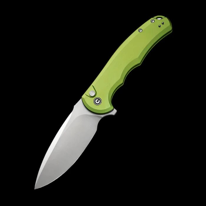 CIVIVI Praxis Flipper, Lime Green Aluminum Handle, 3.75" Nitro - V Blade - Boss Components