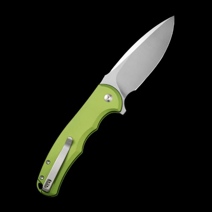 CIVIVI Praxis Flipper, Lime Green Aluminum Handle, 3.75" Nitro - V Blade - Boss Components