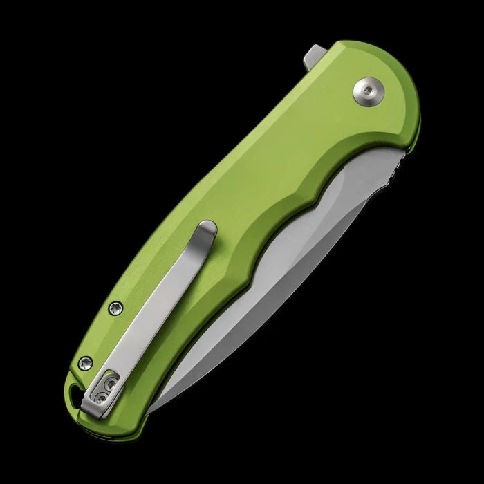 CIVIVI Praxis Flipper, Lime Green Aluminum Handle, 3.75" Nitro - V Blade - Boss Components